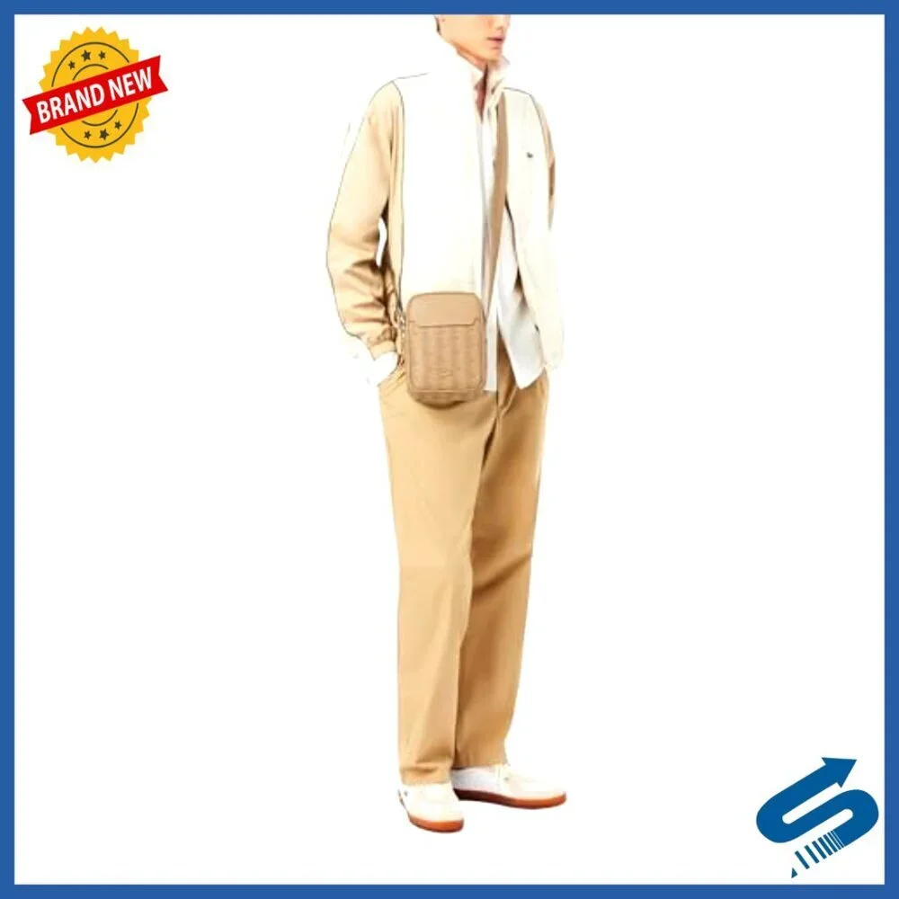 Men's Structured Satchel with Adjustable Crossbody Strap, PVC Material
